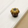 10 Antique Brass Ceramic Pumpkin Drawer Knobs view 2