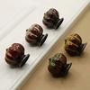 10 Antique Brass Ceramic Pumpkin Drawer Knobs view 4