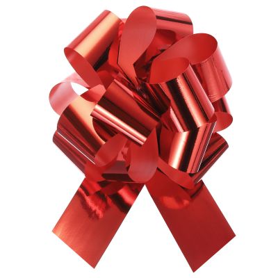 QUARKZMAN 10-Pack Large Gift Bows, Colorful Pull Bows, 16 cm Decorative Bows for Car Decor, Weddings, Birthdays, Gift Wrapping, and Christmas (Bright Red)
