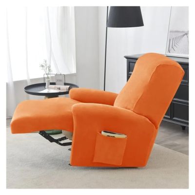 GSJNHY Stretch Recliner Cover, Soft Velvet, Orange