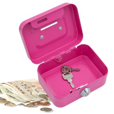 Jingan Lockable Cash Box with Key Lock, Small Metal Safe