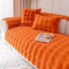 Aocase Plush Sofa Cover, Non-Slip Thickened Winter Couch Cover for L-Shaped Sectional, Orange, 70 × 150 cm view 1