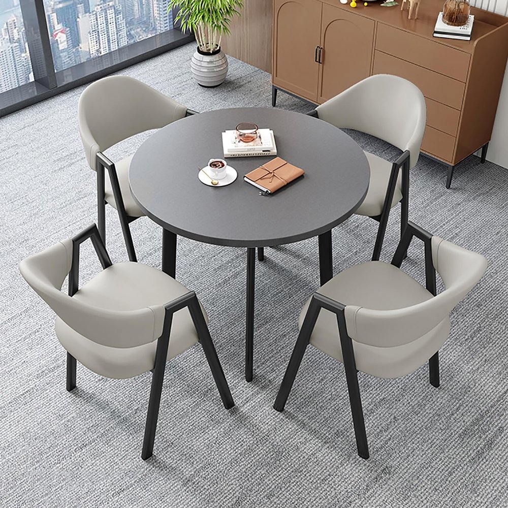 BYJSJY Round Dining Table Set with 4 Chairs, Size A1