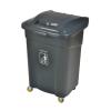 Outdoor Square Trash Can on Wheels, 15.8-Gallon, with Lid (Color A) view 1