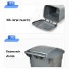 Outdoor Square Trash Can on Wheels, 15.8-Gallon, with Lid (Color A) view 3