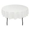 MANQILE White Satin Tablecloth, 145 × 335 cm, Round, Solid Color view 2