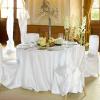 MANQILE White Satin Tablecloth, 145 × 335 cm, Round, Solid Color view 3