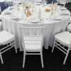 MANQILE White Satin Tablecloth, 145 × 335 cm, Round, Solid Color view 4