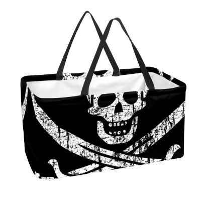 Jolly Roger Pirate Flag Reusable Shopping Basket