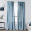 Nanspring Blue Semi-Sheer Linen Blend Curtains, 84 in. Long view 1