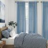 Nanspring Blue Semi-Sheer Linen Blend Curtains, 84 in. Long view 2