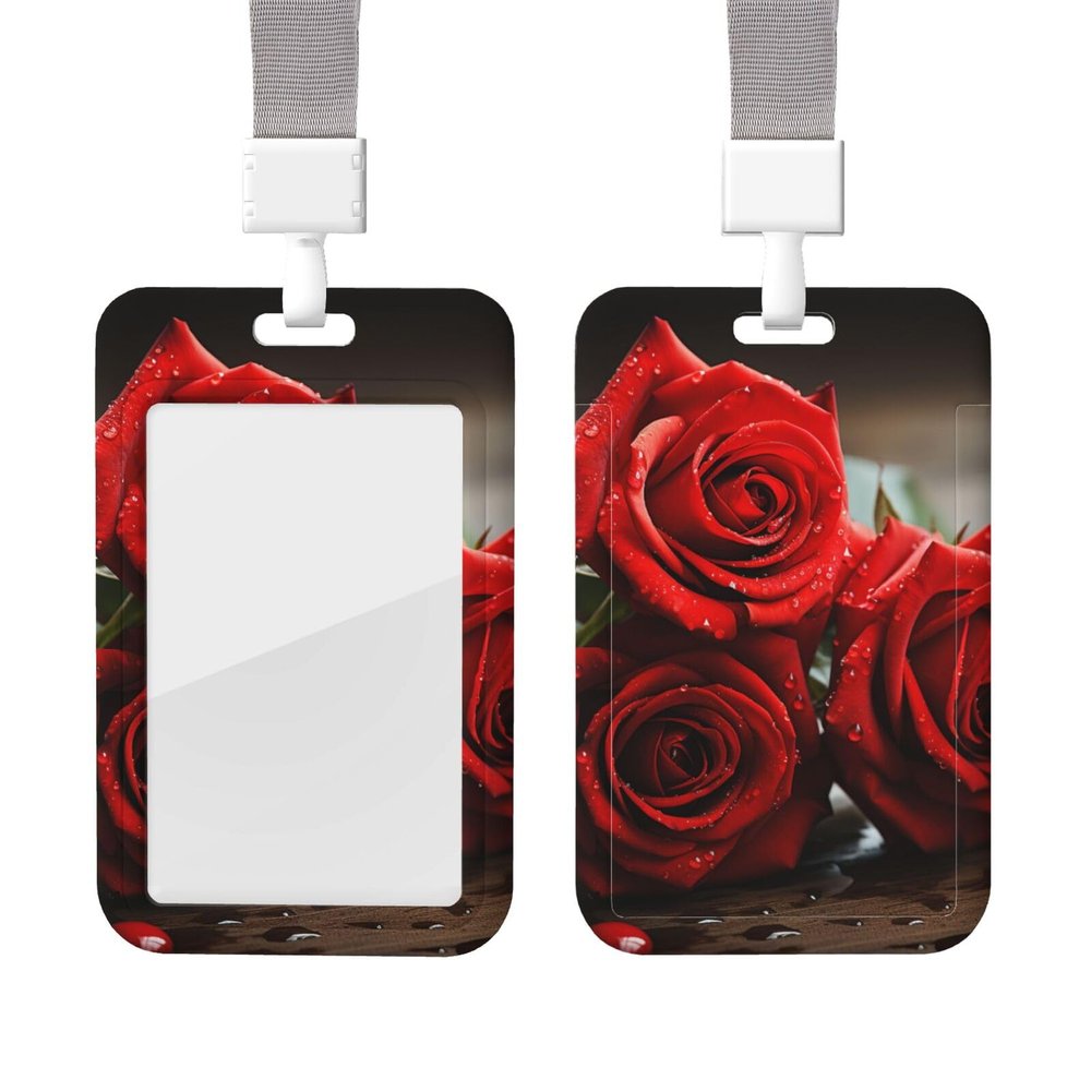 Rose ID Badge Holder with Lanyard
