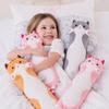 SNOWOLF Soft Cat Plush Pillow, Long Sleeping Pillow, Stuffed Kitten Toy Gift (Yellow, 110 cm) view 2
