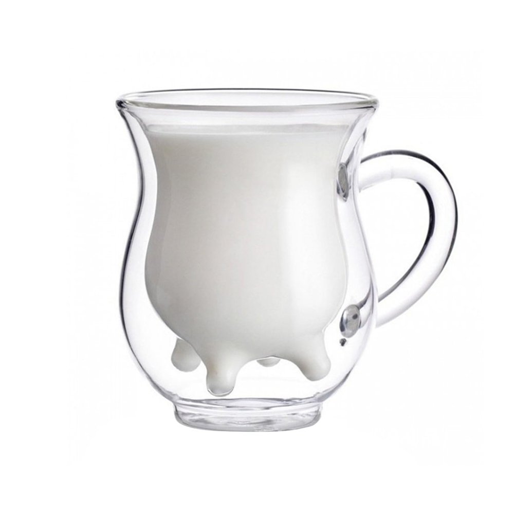 Soulnioi 250 ml Set of 2 Double-Wall Insulated Glass Cups for Espresso, Coffee, Tea, Milk, and Juice