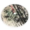 Bamboo Print Knitted Christmas Tree Skirt with Pom-Pom Trim view 2