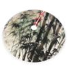 Bamboo Print Knitted Christmas Tree Skirt with Pom-Pom Trim view 3