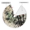 Bamboo Print Knitted Christmas Tree Skirt with Pom-Pom Trim view 4