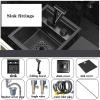 Small Hidden Stainless Steel Mini Sink with Folding Faucet Cover, 32 × 39 × 22.5 cm view 2