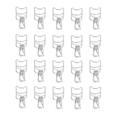 MISNODE 20-Pack Hollow Design Binder Clips, Decorative Metal Paper Clips, Silver