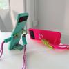 Fashion Crossbody Lanyard Case for Samsung Galaxy Z Flip 3/4/5, Rose Red view 4