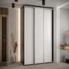 MEBLE KRYSPOL Davos 1 160 3-Door Sliding Wardrobe, 235.2 x 160 x 60 cm, Black/White/Silver view 2