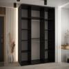 MEBLE KRYSPOL Davos 1 160 3-Door Sliding Wardrobe, 235.2 x 160 x 60 cm, Black/White/Silver view 4