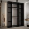 MEBLE KRYSPOL Davos 9 200 Bedroom Wardrobe with Three Sliding Doors, Mirror, Clothes Rail and Shelves, 235.2 x 200 x 60 cm, Black/White/Silver view 4