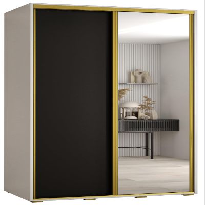 Davos 3-Door Wardrobe with Mirror, 2 Sliding Doors