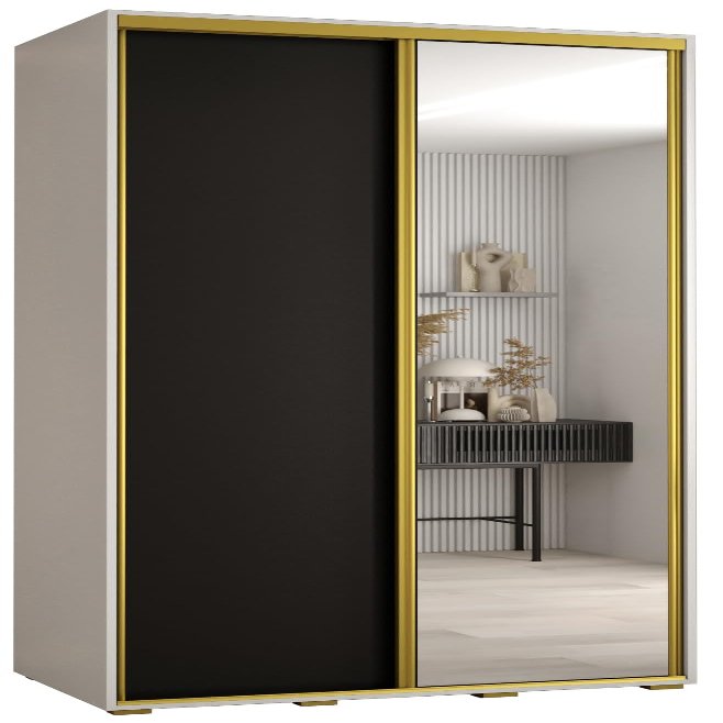 Davos 3-Door Wardrobe with Mirror, 2 Sliding Doors