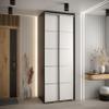MEBLE KRYSPOL Davos 4 100 Wardrobe with Two Sliding Doors, 235.2 x 100 x 60 cm, Black/White/Silver view 2
