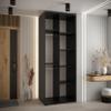 MEBLE KRYSPOL Davos 4 100 Wardrobe with Two Sliding Doors, 235.2 x 100 x 60 cm, Black/White/Silver view 4