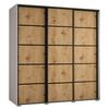 MEBLE KRYSPOL Davos 4 150 3-Door Sliding Wardrobe, White Artisan Black view 1