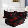 Nttopship Red and Black Geometric Quilt Set, 3-Piece, Microfiber view 4