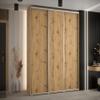 MEBLE KRYSPOL Davos 1 180 Bedroom Wardrobe with Three Sliding Doors, Clothes Rail and Shelves, 235.2 x 180 x 45 cm, Artisan Artisan Silver view 2