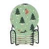 Christmas Tree Absorbent Drink Coasters with Holder, Set of 6 view 1