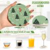 Christmas Tree Absorbent Drink Coasters with Holder, Set of 6 view 3