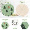 Christmas Tree Absorbent Drink Coasters with Holder, Set of 6 view 4