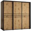 MEBLE KRYSPOL Davos 10 150 Bedroom Wardrobe with Three Sliding Doors, 235.2 x 150 x 45 cm, Black Artisan/Black view 1