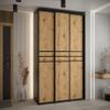 MEBLE KRYSPOL Davos 10 150 Bedroom Wardrobe with Three Sliding Doors, 235.2 x 150 x 45 cm, Black Artisan/Black view 2