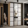 MEBLE KRYSPOL Davos 5 160 Wardrobe with Three Sliding Doors, Mirror, Rail and Shelves, 235.2 x 160 x 60 cm, Artisan White/Black view 2
