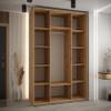 MEBLE KRYSPOL Davos 5 160 Wardrobe with Three Sliding Doors, Mirror, Rail and Shelves, 235.2 x 160 x 60 cm, Artisan White/Black view 3