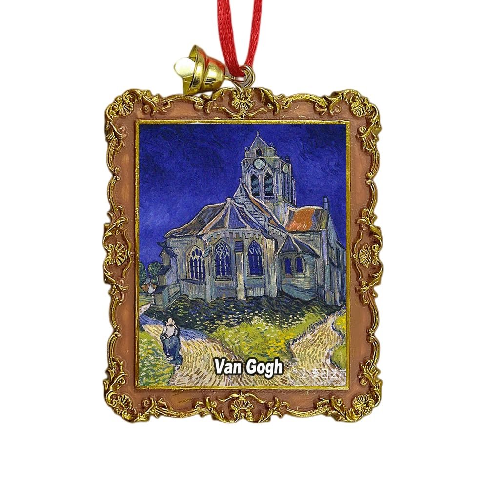 Van Gogh Church at Auvers 3D Frame Christmas Tree Ornament