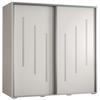 MEBLE KRYSPOL Davos 8 140 Wardrobe with Two Sliding Doors, White/White/Silver, 235.2 x 140 x 45 cm view 1