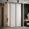 MEBLE KRYSPOL Davos 8 140 Wardrobe with Two Sliding Doors, White/White/Silver, 235.2 x 140 x 45 cm view 2