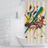LANDERSION Shower Curtain Set, Abstract Kandinsky-Style Geometric Pattern, Washable Waterproof Polyester, Hooks, 35.4 x 70.9 in view 3