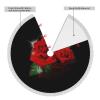 Red Rose Print Plush Christmas Tree Skirt with Tassels, 48 in. view 4