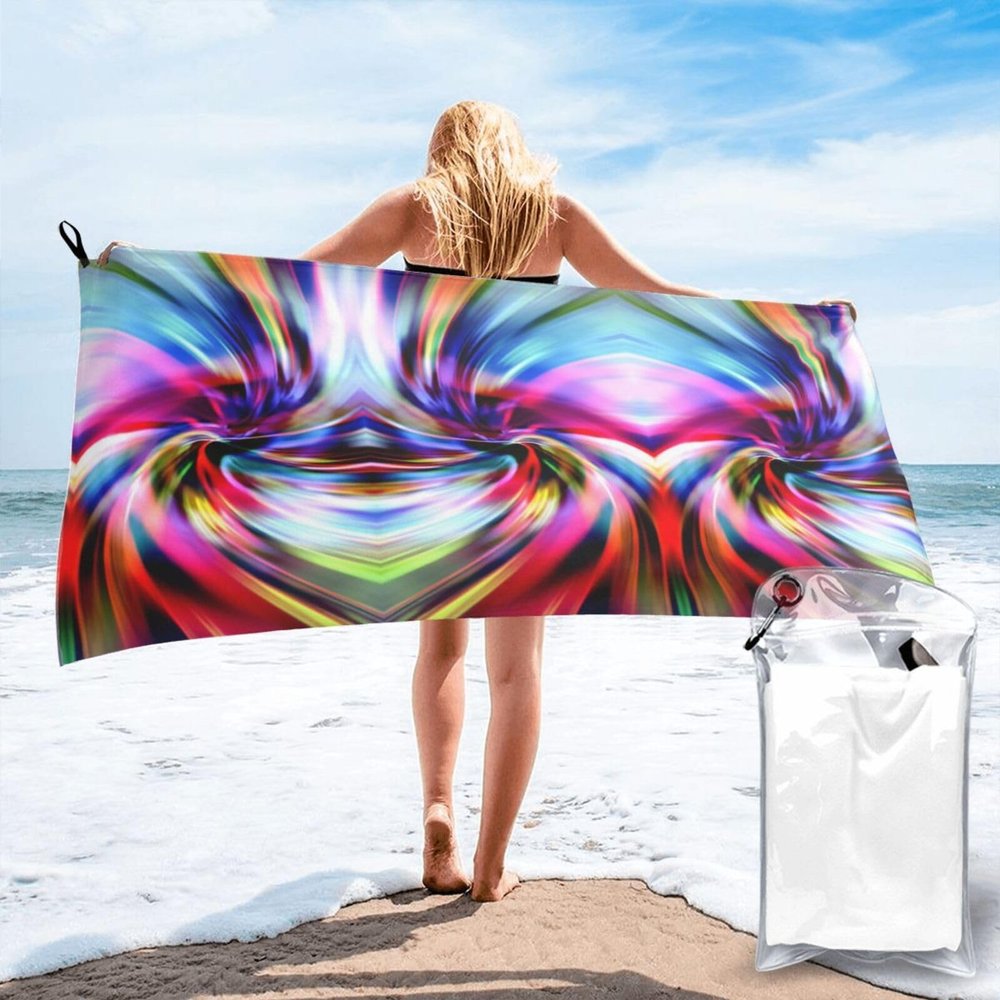 HAHAFU Colorful Tie-Dye Bath Towel, Quick-Drying, Personalized, Soft and Absorbent