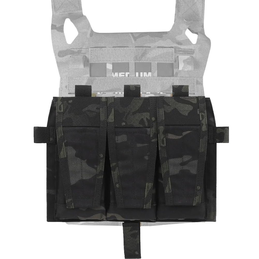 KLYso Tactical Vest Attachment for 3 M4 5.56 Magazines, Front Panel, Cordura, BCP