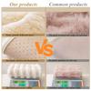 RZYW Cozy Solid-Color Non-Slip Plush Sofa Cover, Rabbit-Plush Couch Cover for 3/2/4/1-Seater Sofas, Washable Adjustable L-Shape Cover, A14, 110 × 240 cm view 2