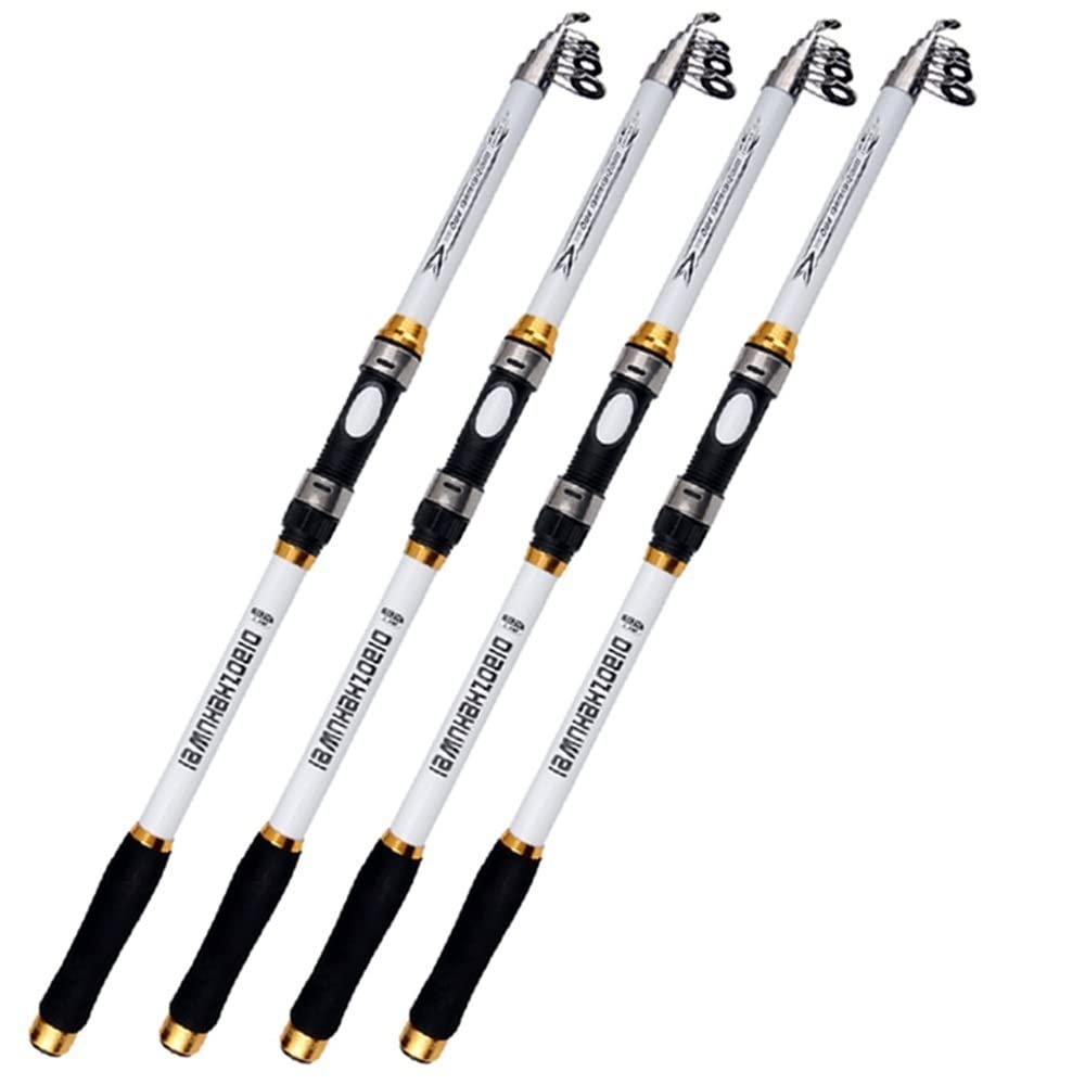 WEbjay Fishing Rod, FRP Carbon-Material Telescopic Spinning Rod, 2.1 m–3.6 m (Size: 2.7 m)